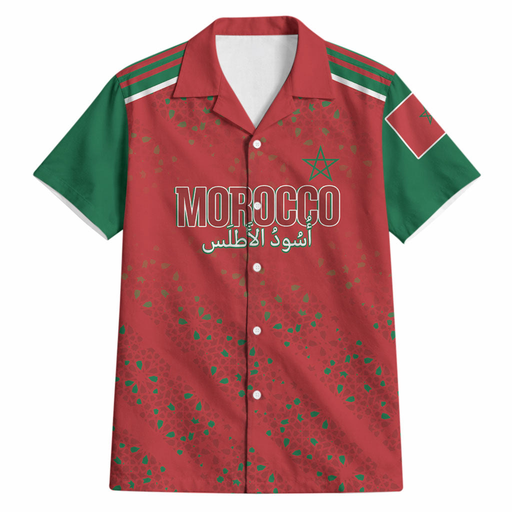 Morocco Football Atlas Lionesses Custom Hawaiian Shirt Arabesque Motif