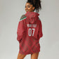 Morocco Football Atlas Lionesses Custom Hoodie Dress Arabesque Motif
