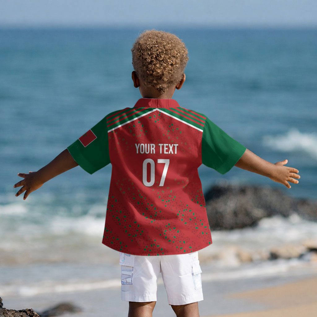 Morocco Football Atlas Lionesses Custom Kid Hawaiian Shirt Arabesque Motif