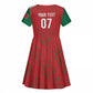 Morocco Football Atlas Lionesses Custom Kid Short Sleeve Dress Arabesque Motif