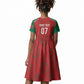 Morocco Football Atlas Lionesses Custom Kid Short Sleeve Dress Arabesque Motif
