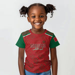 Morocco Football Atlas Lionesses Custom Kid T shirt Arabesque Motif