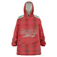 Morocco Football Atlas Lionesses Custom Kid Wearable Blanket Hoodie Arabesque Motif