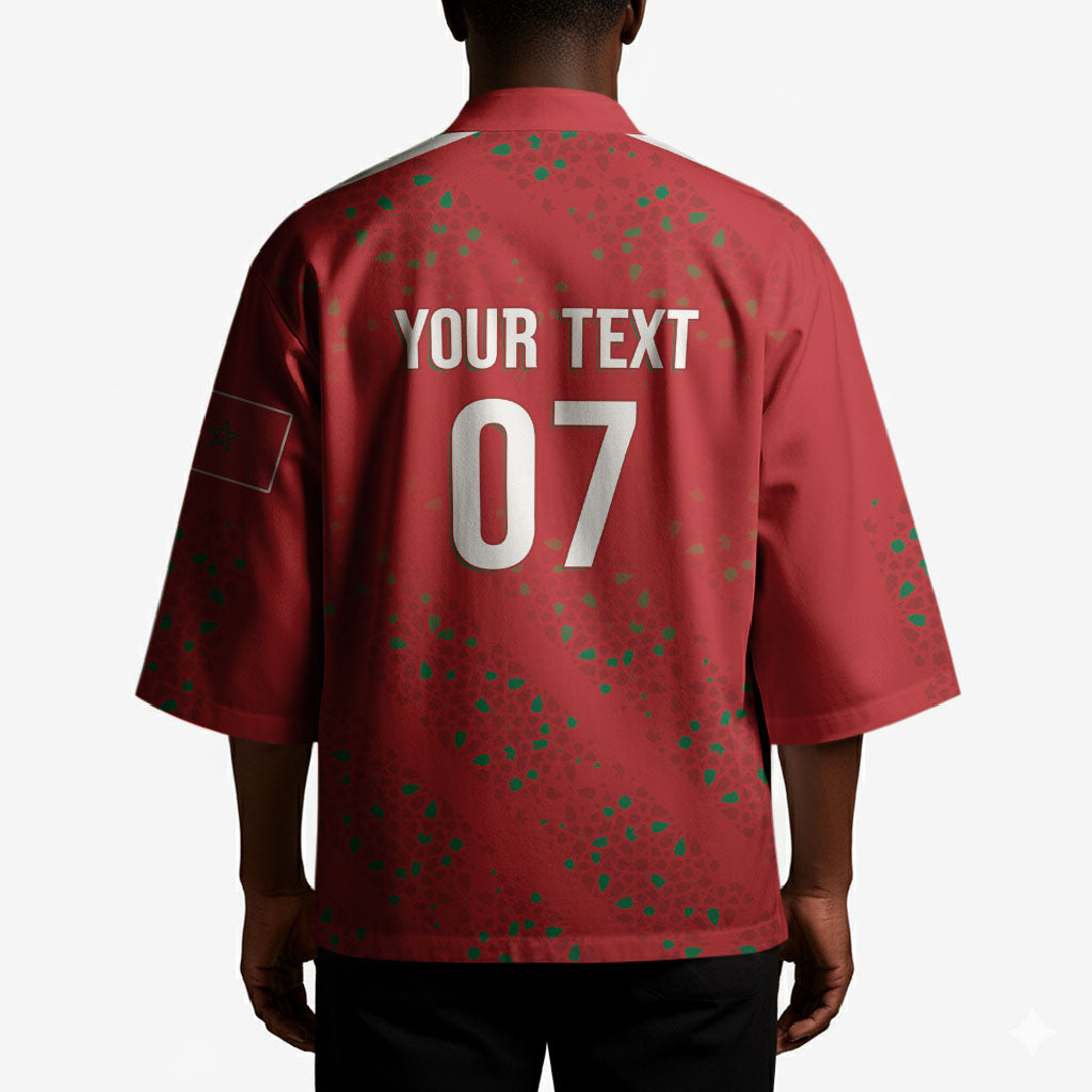 Morocco Football Atlas Lionesses Custom Kimono Arabesque Motif