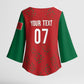 Morocco Football Atlas Lionesses Custom Kimono Sleeve Blouse Arabesque Motif