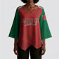 Morocco Football Atlas Lionesses Custom Kimono Sleeve Blouse Arabesque Motif