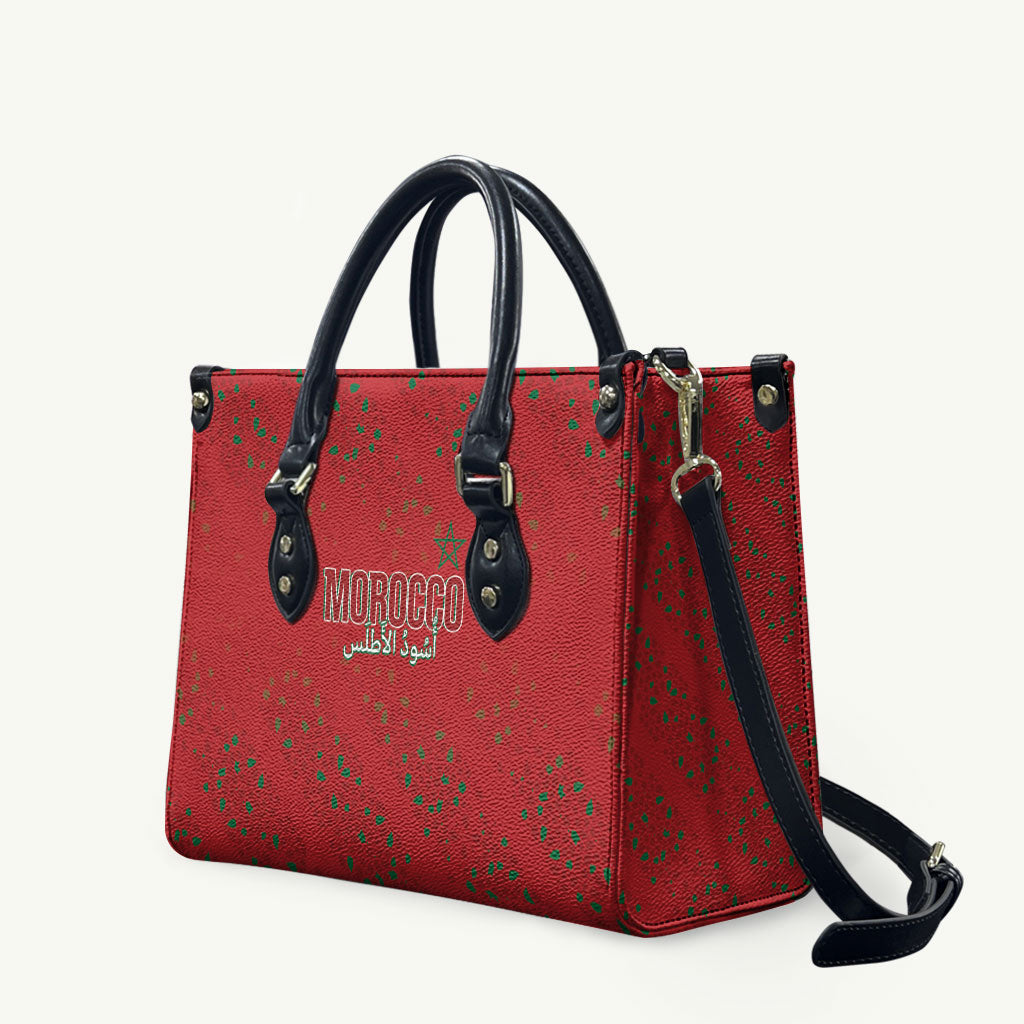 Morocco Football Atlas Lionesses Leather Bag Arabesque Motif