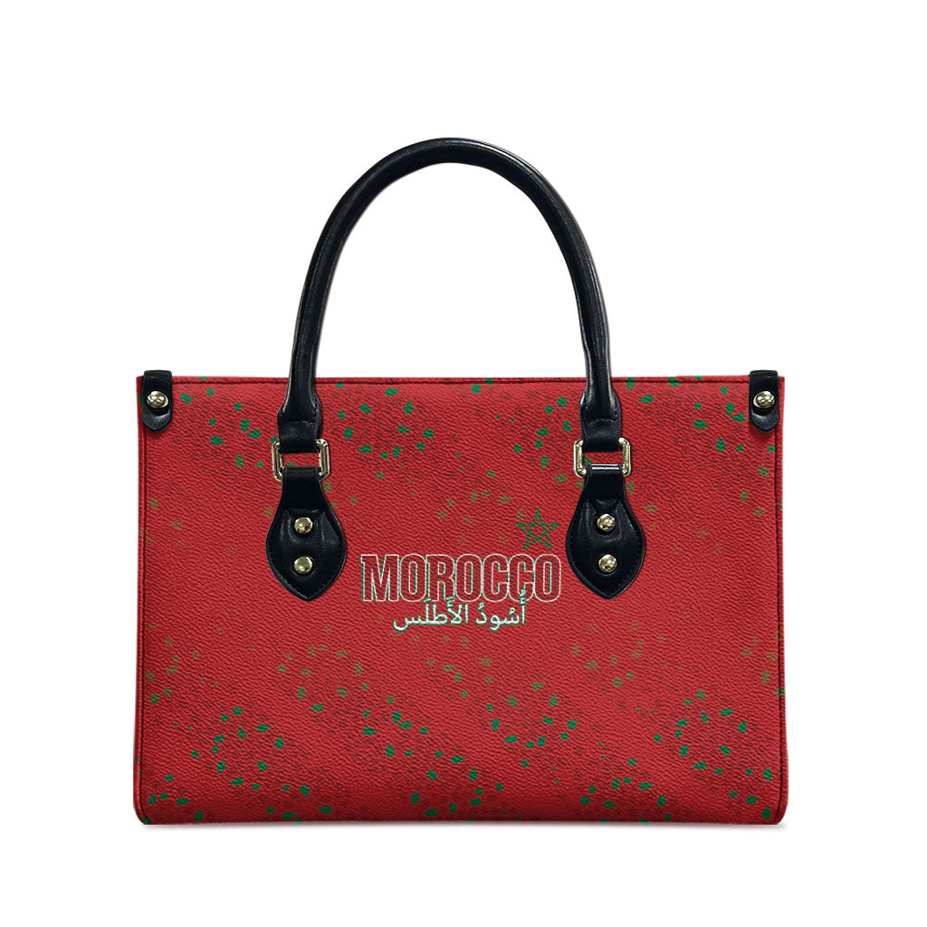 Morocco Football Atlas Lionesses Leather Bag Arabesque Motif
