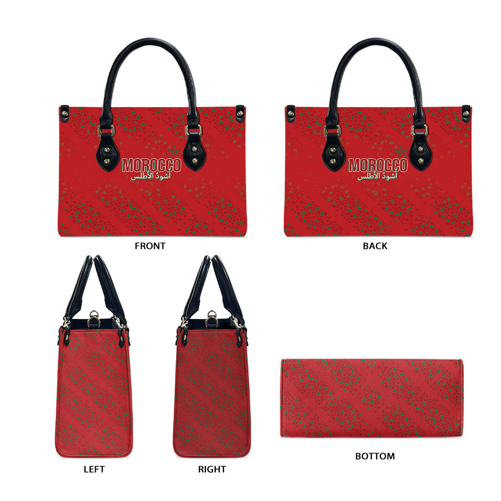 Morocco Football Atlas Lionesses Leather Bag Arabesque Motif