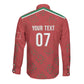 Morocco Football Atlas Lionesses Custom Long Sleeve Button Shirt Arabesque Motif