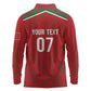 Morocco Football Atlas Lionesses Custom Long Sleeve Polo Shirt Arabesque Motif