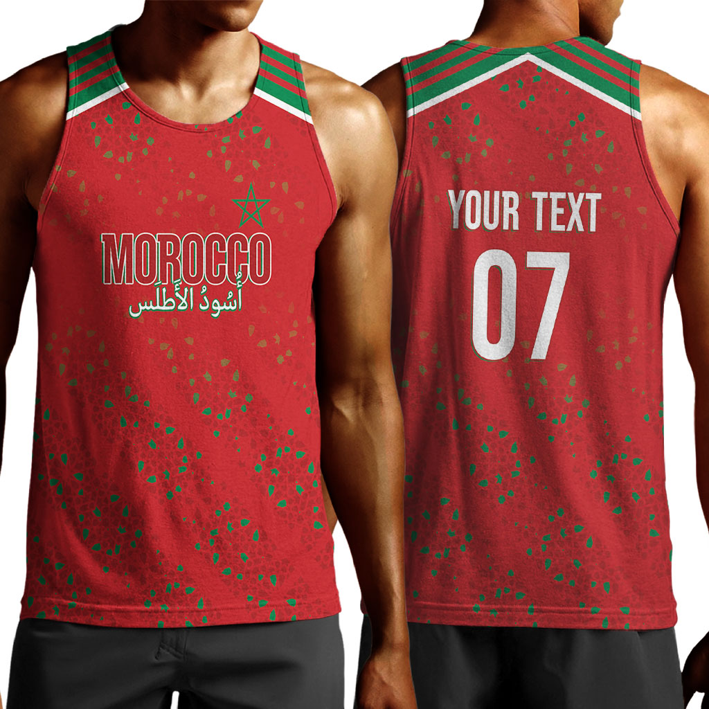 Morocco Football Atlas Lionesses Custom Men Tank Top Arabesque Motif
