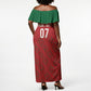 Morocco Football Atlas Lionesses Custom Off Shoulder Maxi Dress Arabesque Motif