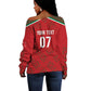 Morocco Football Atlas Lionesses Custom Off Shoulder Sweater Arabesque Motif