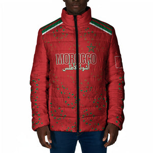 Morocco Football Atlas Lionesses Custom Padded Jacket Arabesque Motif