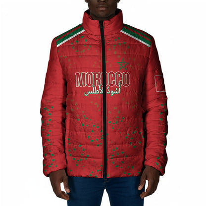 Morocco Football Atlas Lionesses Custom Padded Jacket Arabesque Motif