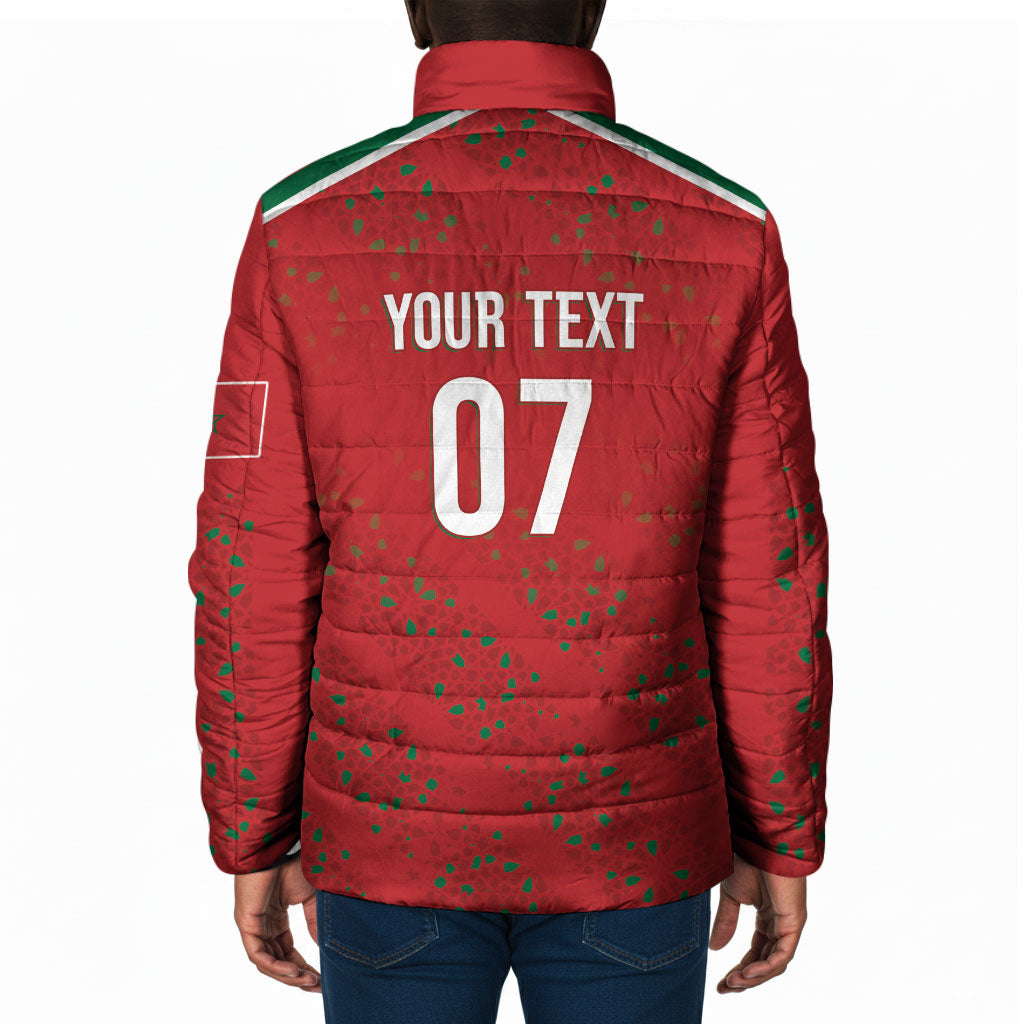 Morocco Football Atlas Lionesses Custom Padded Jacket Arabesque Motif