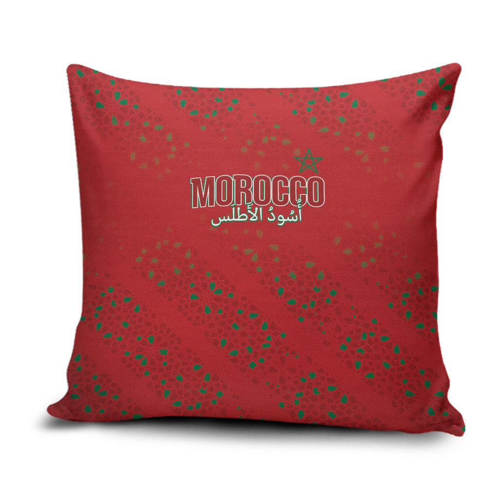 Morocco Football Atlas Lionesses Pillow Cover Arabesque Motif