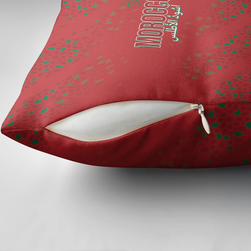 Morocco Football Atlas Lionesses Pillow Cover Arabesque Motif