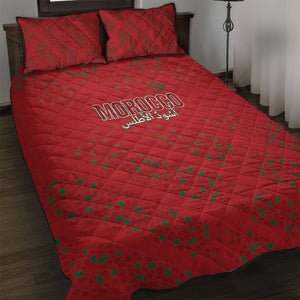 Morocco Football Atlas Lionesses Quilt Bed Set Arabesque Motif