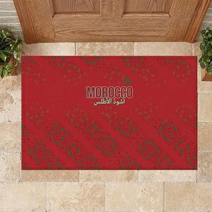 Morocco Football Atlas Lionesses Rubber Doormat Arabesque Motif