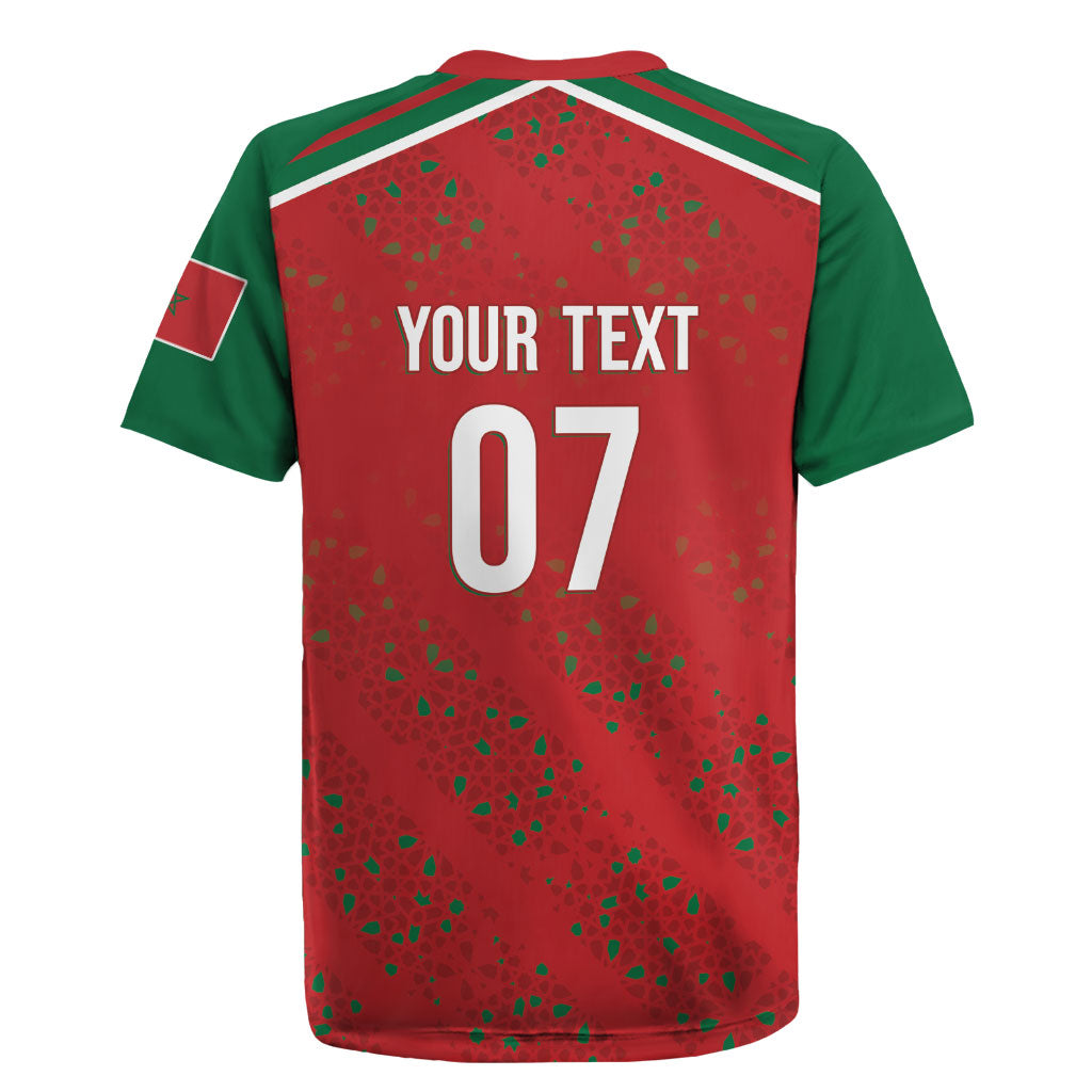 Morocco Football Atlas Lionesses Custom Rugby Jersey Arabesque Motif