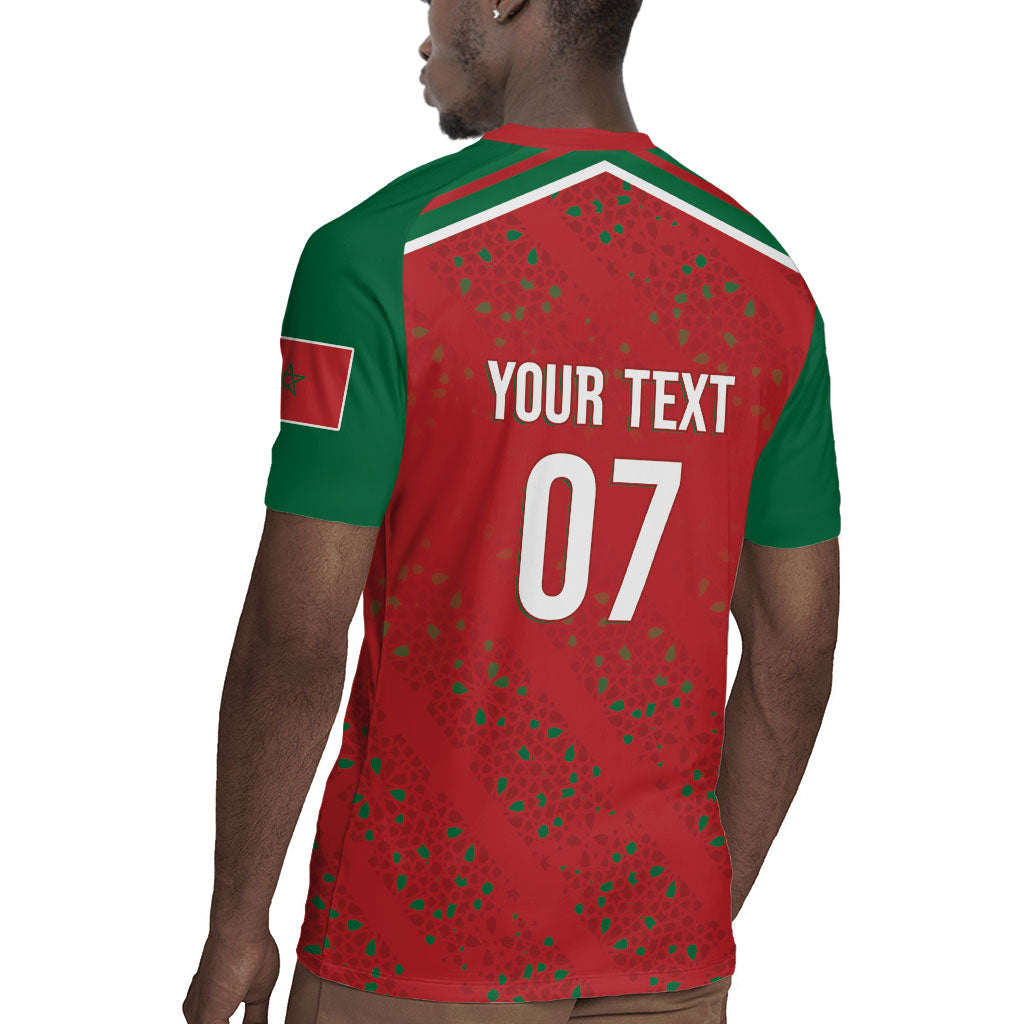 Morocco Football Atlas Lionesses Custom Rugby Jersey Arabesque Motif
