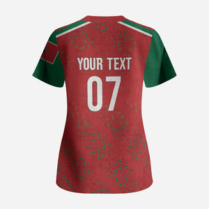 Morocco Football Atlas Lionesses Custom Scrub Top Arabesque Motif