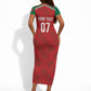 Morocco Football Atlas Lionesses Custom Short Sleeve Bodycon Dress Arabesque Motif