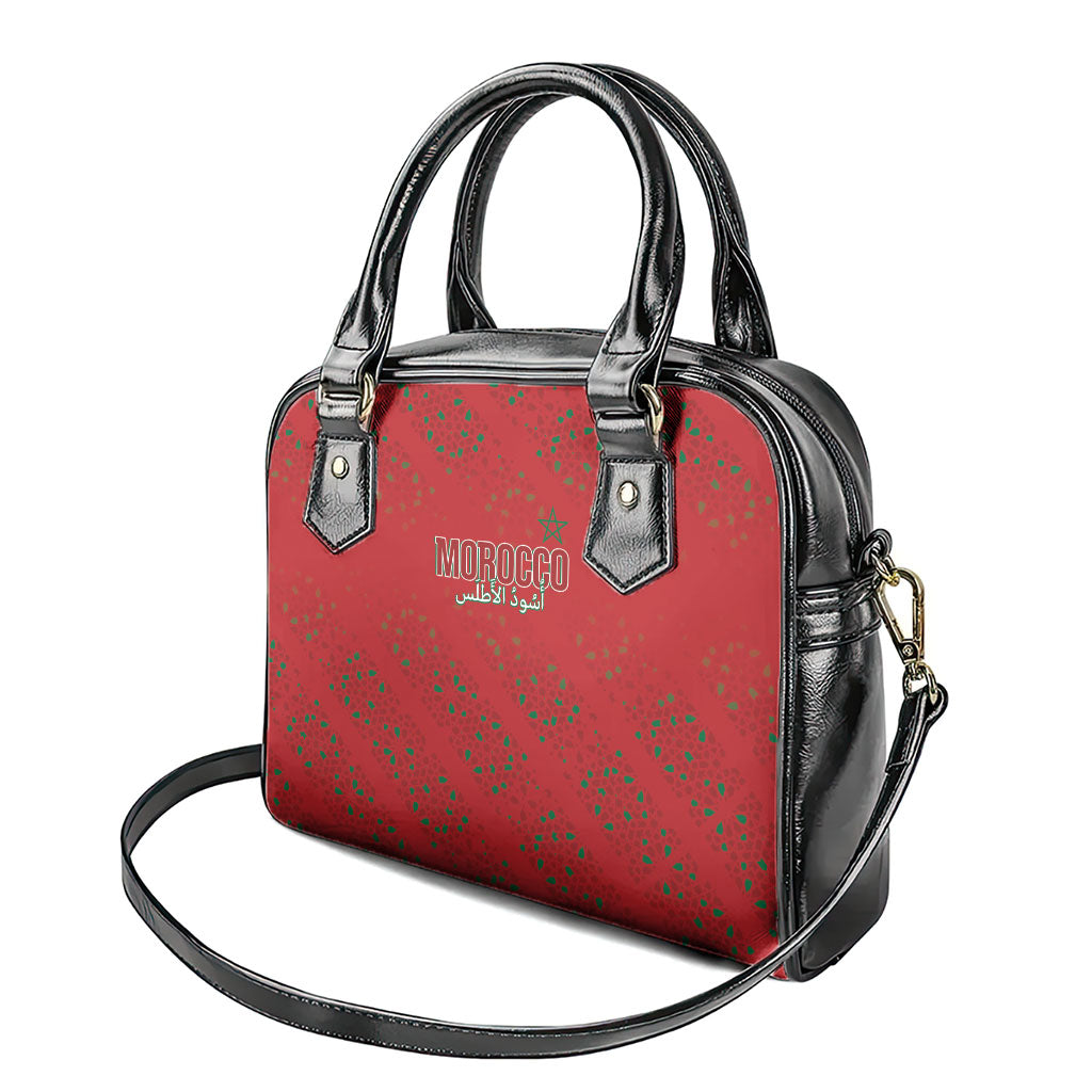 Morocco Football Atlas Lionesses Shoulder Handbag Arabesque Motif