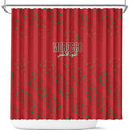 Morocco Football Atlas Lionesses Shower Curtain Arabesque Motif