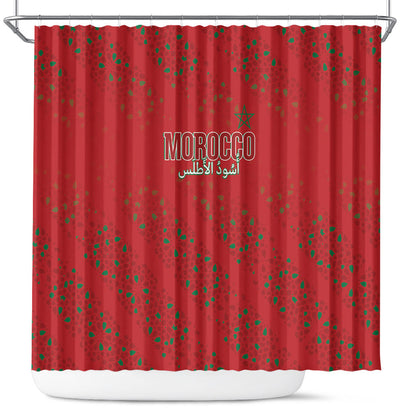 Morocco Football Atlas Lionesses Shower Curtain Arabesque Motif