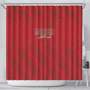 Morocco Football Atlas Lionesses Shower Curtain Arabesque Motif