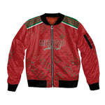 Morocco Football Atlas Lionesses Custom Sleeve Zip Bomber Jacket Arabesque Motif