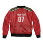Morocco Football Atlas Lionesses Custom Sleeve Zip Bomber Jacket Arabesque Motif