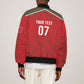 Morocco Football Atlas Lionesses Custom Sleeve Zip Bomber Jacket Arabesque Motif