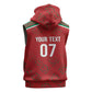 Morocco Football Atlas Lionesses Custom Sleeveless Hoodie Arabesque Motif