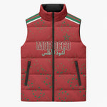 Morocco Football Atlas Lionesses Custom Sleeveless Puffer Jacket Arabesque Motif
