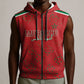 Morocco Football Atlas Lionesses Custom Sleeveless Zip Hoodie Arabesque Motif