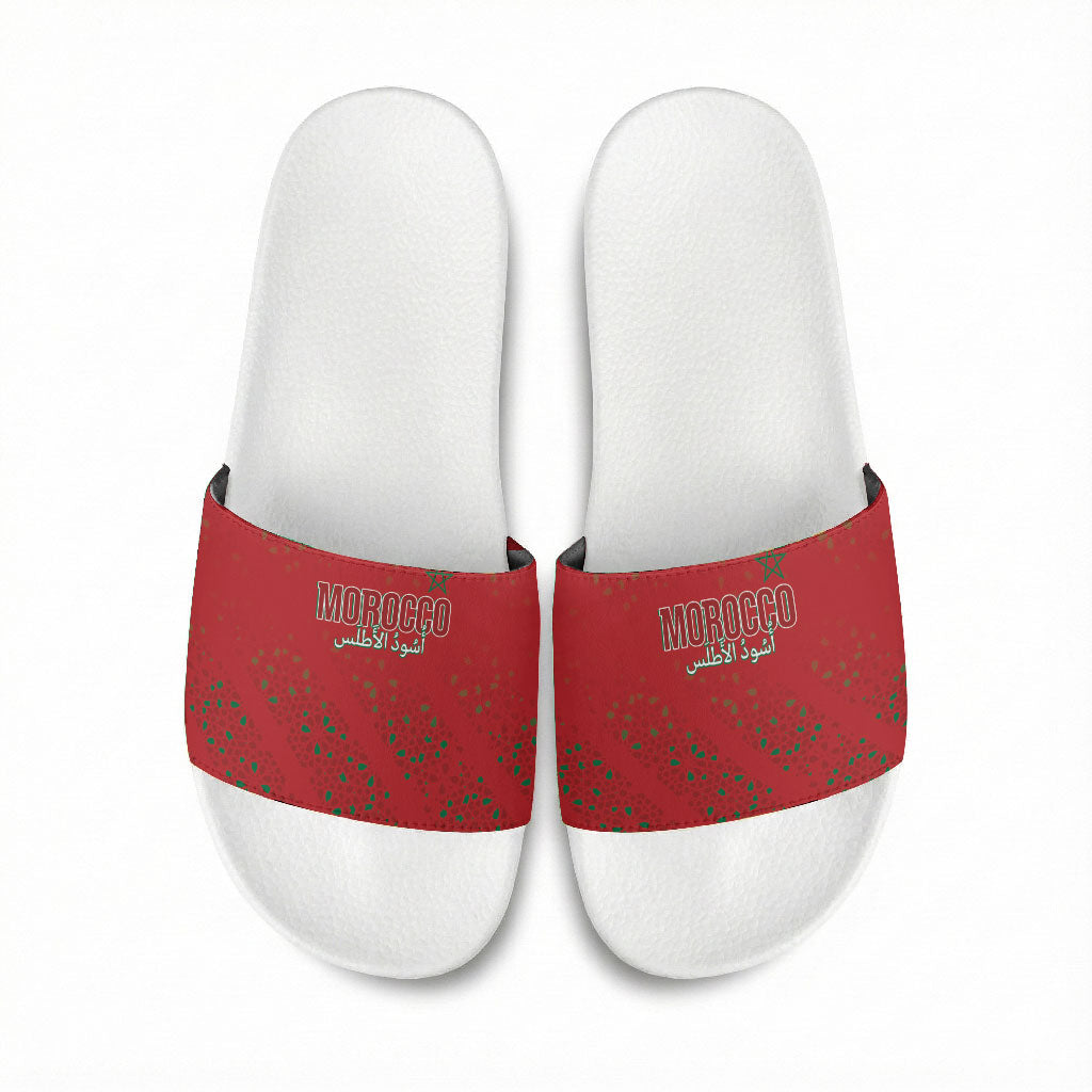 Morocco Football Atlas Lionesses Slide Sandals Arabesque Motif