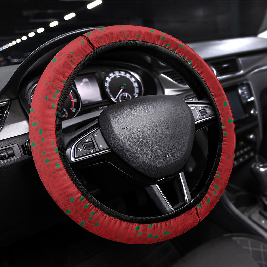 Morocco Football Atlas Lionesses Steering Wheel Cover Arabesque Motif