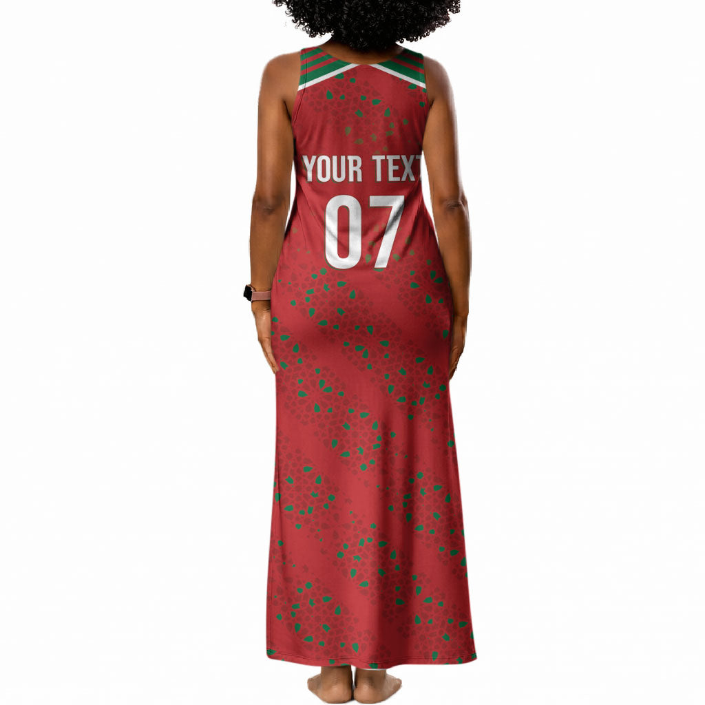 Morocco Football Atlas Lionesses Custom Tank Maxi Dress Arabesque Motif
