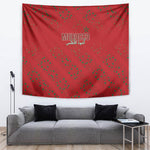 Morocco Football Atlas Lionesses Tapestry Arabesque Motif