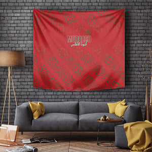 Morocco Football Atlas Lionesses Tapestry Arabesque Motif