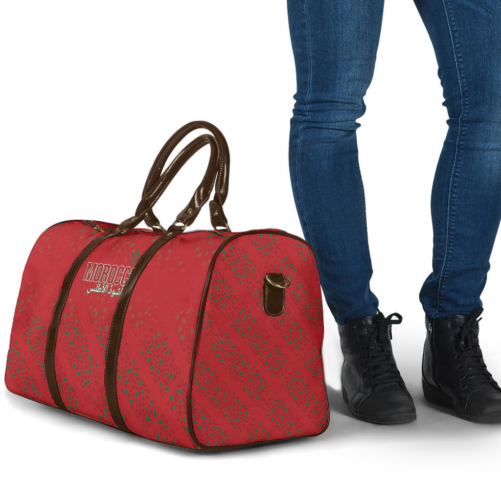 Morocco Football Atlas Lionesses Travel Bag Arabesque Motif