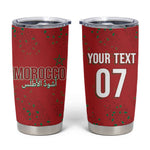 Morocco Football Atlas Lionesses Custom Tumbler Cup Arabesque Motif