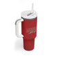 Morocco Football Atlas Lionesses Custom Tumbler With Handle Arabesque Motif