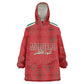 Morocco Football Atlas Lionesses Custom Wearable Blanket Hoodie Arabesque Motif
