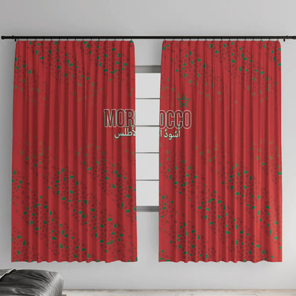 Morocco Football Atlas Lionesses Window Curtain Arabesque Motif