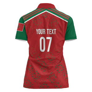 Morocco Football Atlas Lionesses Custom Women Polo Shirt Arabesque Motif